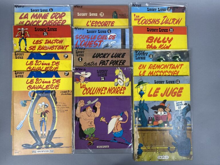 Lot comprenant une vingtaine de bandes dessinées "Lucky Luke" éditions DUPUIS d…