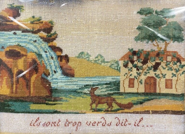 Lot de petits tableaux en broderie de perles
