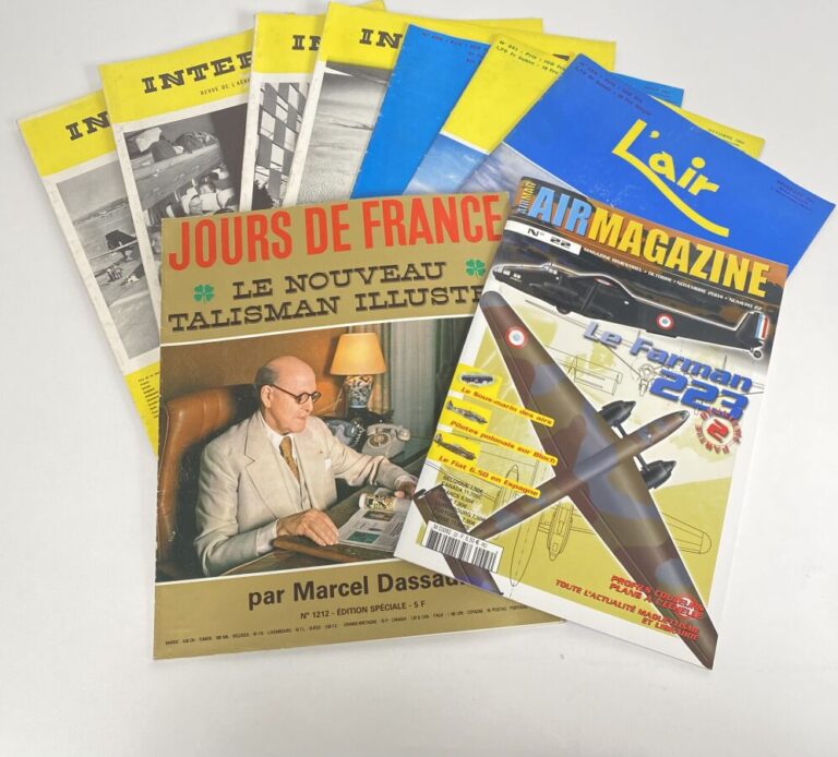 Lot de revues aviation de 1933 à 2007 dont : revue Interavia, Jour de France, M…