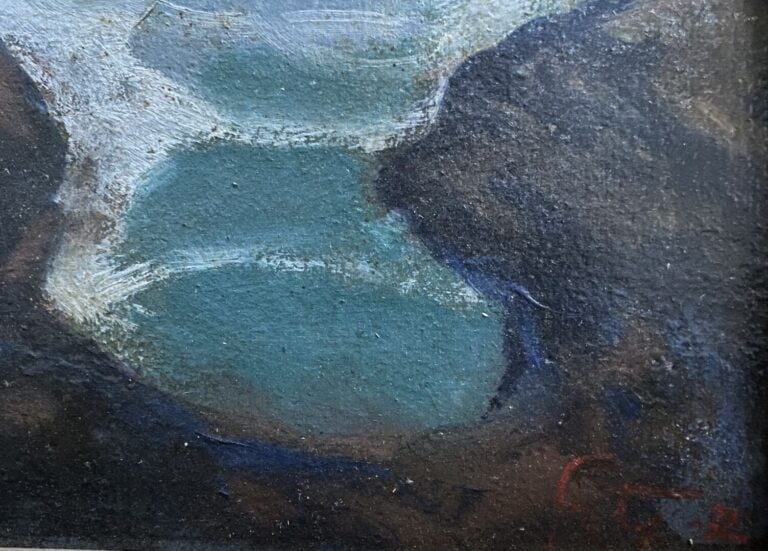 Louis FORTUNEY (1875-1951) - Flots agités - Huile sur carton - Signé en bas à d…
