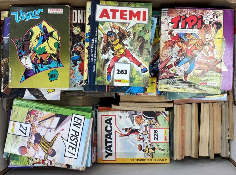Mannette de bandes dessinées divers comprenant Bengali, Téméraire, Mustang, Har…