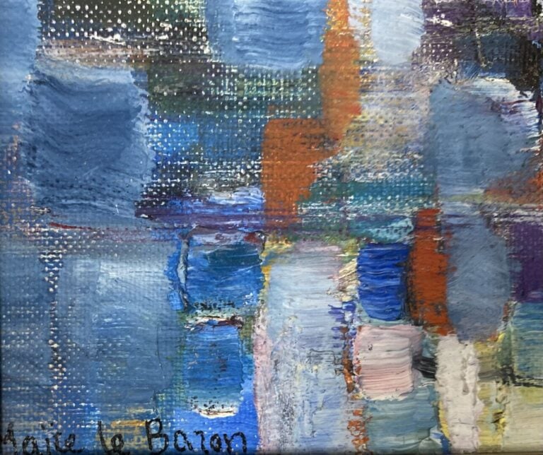 Maurice LE BARON (XXe) - Composition, 1960 - Huile sur toile - Signée en bas à…
