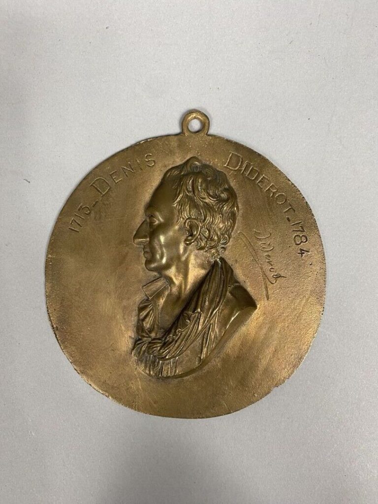 Médaille en bronze "Diderot" - Diam : 14 cm