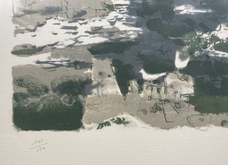 Michel RODDE (1913-2009) - Paysage de bord de mer - Lithographie signée en bas…