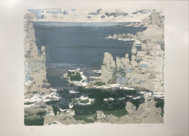 Michel RODDE (1913-2009) - Paysage de bord de mer - Lithographie signée en bas…
