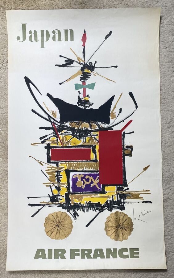 Pour Air France, I catalogue d'affiches de Georges Mathieu 1967 avec 10 affiche…