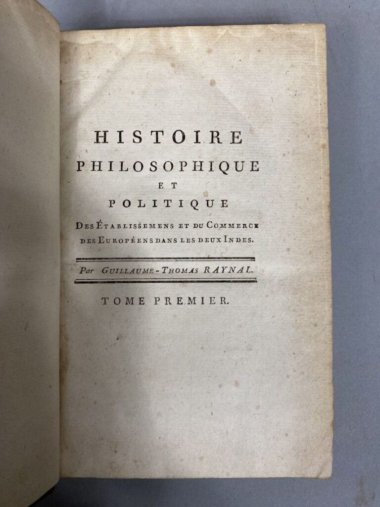 RAYNAL Guillaume Thomas - Histoire philosophique et politique des établissemens…