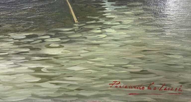 Riccardo COLUCCI (1937) - Barques sur l'eau - Huile sur panneau, signé en bas à…