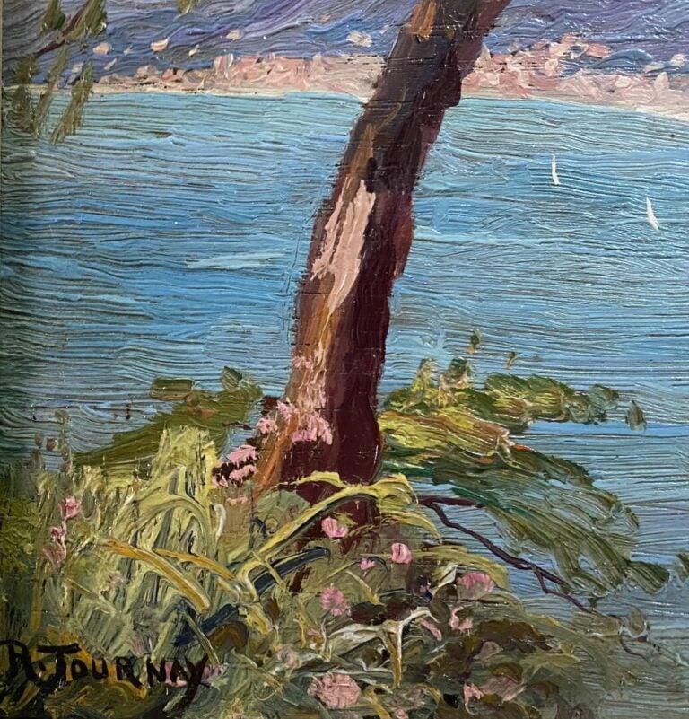 Roger TOURNAY (1929-1979) - Vue depuis la Colline du château - Huile sur pannea…