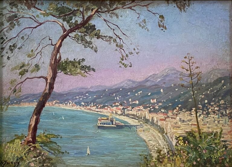 Roger TOURNAY (1929-1979) - Vue depuis la Colline du château - Huile sur pannea…