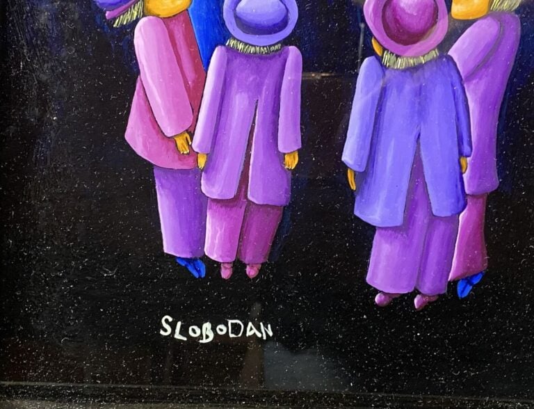 SLOBODAN (1945) - Scène animée de personnages à la lueur des bougies - Fixé sou…