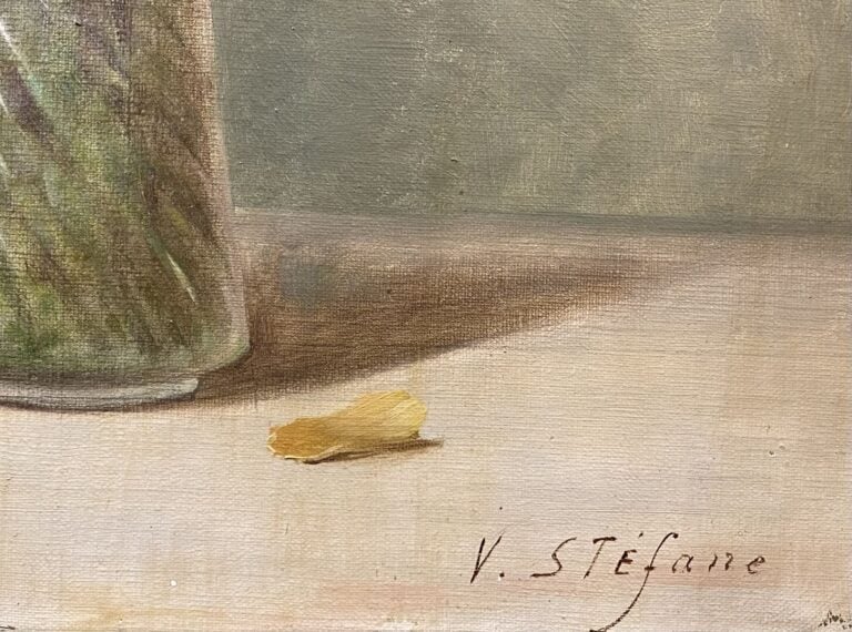 V. STEFANE (XXe) - Bouquet de fleurs - Huile sur toile, signée en bas à droite…