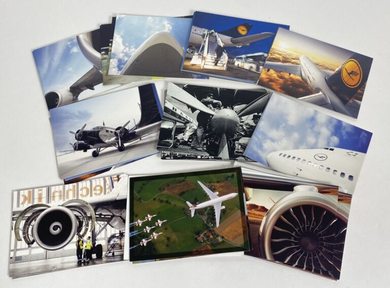 (213 à 258 et 303 à 309) Lot de 44 cartes postales de 1965 à 2011 pour Lufthans…