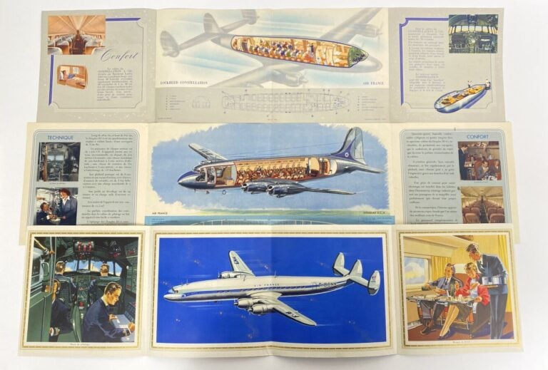 (316/319) 4 plaquettes originales publicitaires AF en couleur de 1947 à 1951 po…