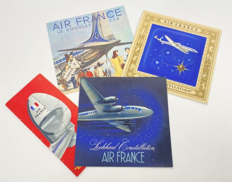 (316/319) 4 plaquettes originales publicitaires AF en couleur de 1947 à 1951 po…