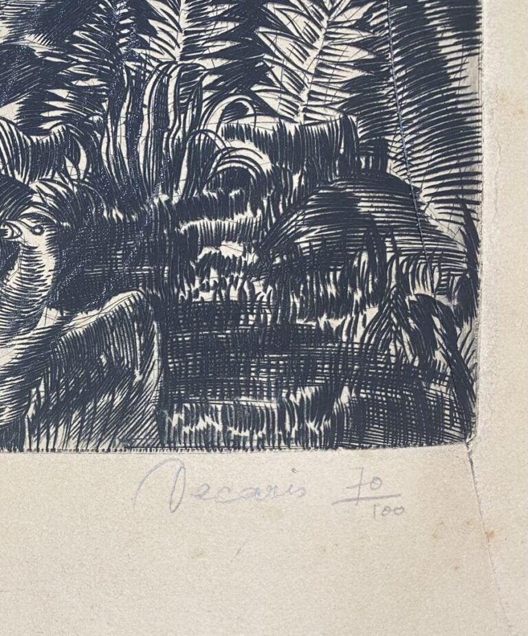 Albert DECARIS (1901-1988) - Léda et le cygne - Gravure - Signée en bas à droit…