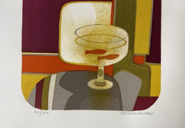 André MINAUX (1923-1986) - Composition aux poissons - Lithographie - Signée en…