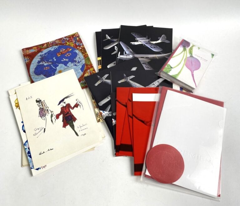 Bel ensemble de menus lére classe Air France 1980