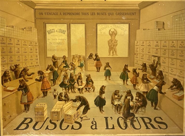 BUSCS A L'OURS - Enseigne imprimée contrecollée sur carton - 40 x 56 cm - (rayu…