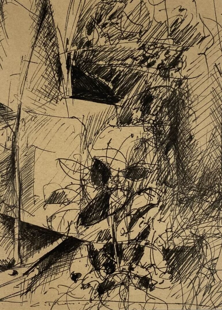 C. TROIN ? - Composition - Deux dessins à l'encre noire - Signés