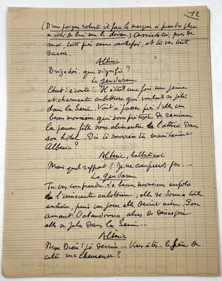 CAMI. - Manuscrit autographe signé, Quand j'étais jeune fille (Mémoires d'un ge…