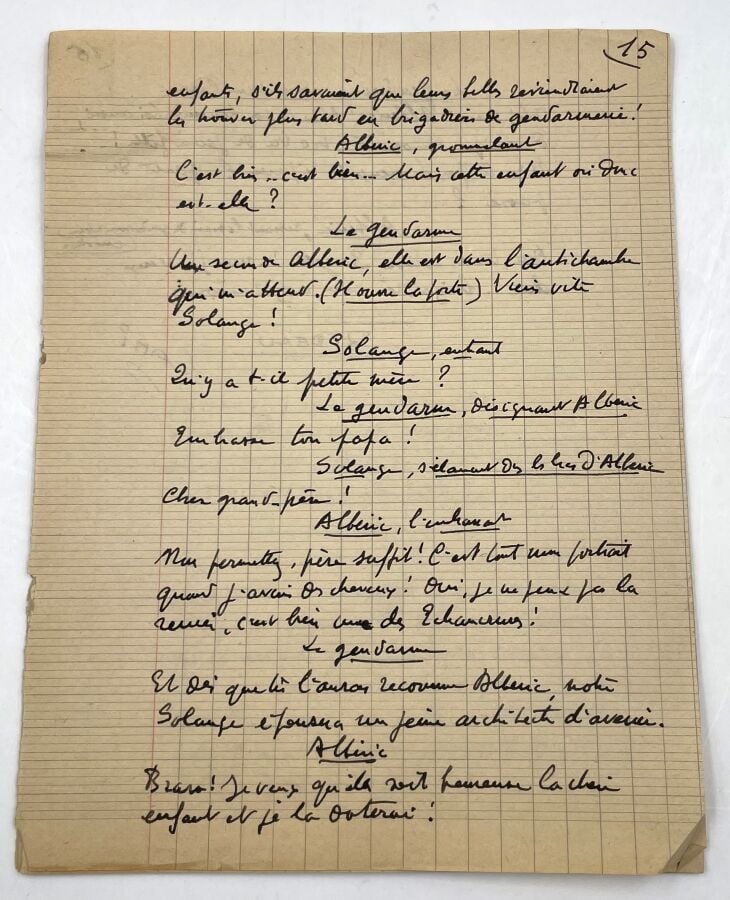 CAMI. - Manuscrit autographe signé, Quand j'étais jeune fille (Mémoires d'un ge…