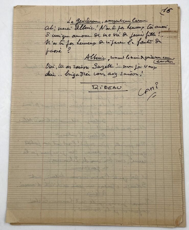 CAMI. - Manuscrit autographe signé, Quand j'étais jeune fille (Mémoires d'un ge…