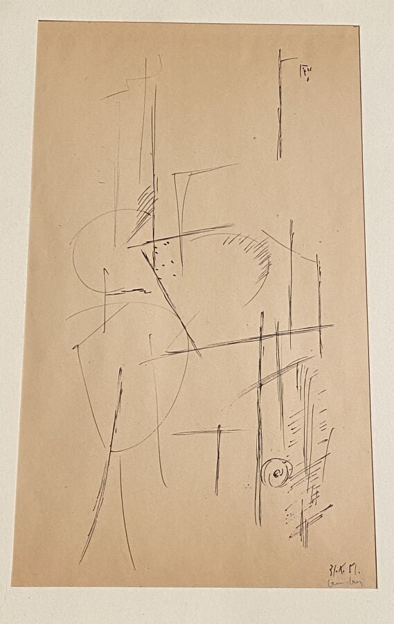David LAN BAR (1912-1987) (01151 - Compositions - 2 encres sur papier, signées,…