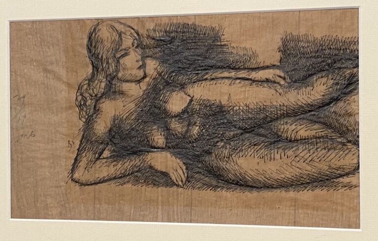 ÉCOLE DU XXème SIÈCLE (01151 - Nu - Encre sur papier calque, monogrammée BL - 2…
