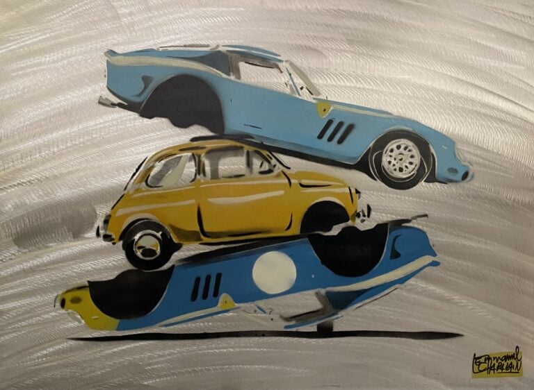 Emmanuel CHAPALAIN (1965) - Casse bagnoles - Acrylique sur plaque d'aluminium -…