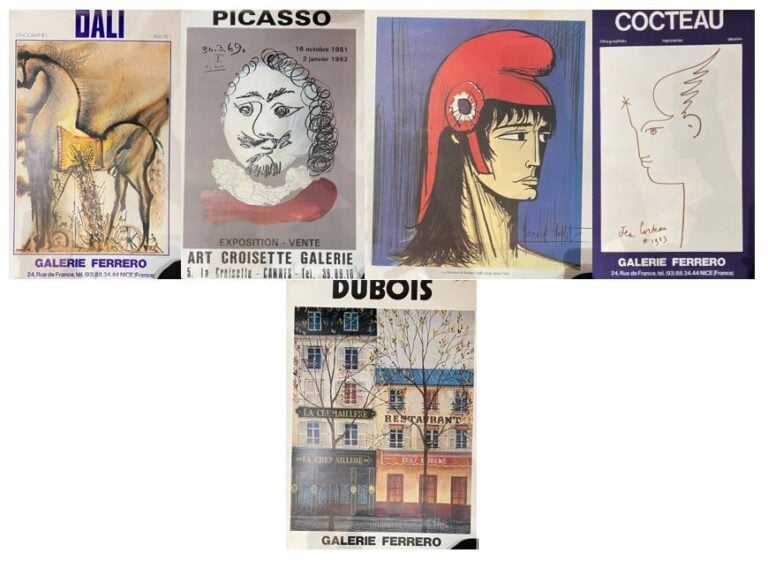 Ensemble d'affiches de la galerie Ferrero, Art Croisette Galerie, Galerie de la…