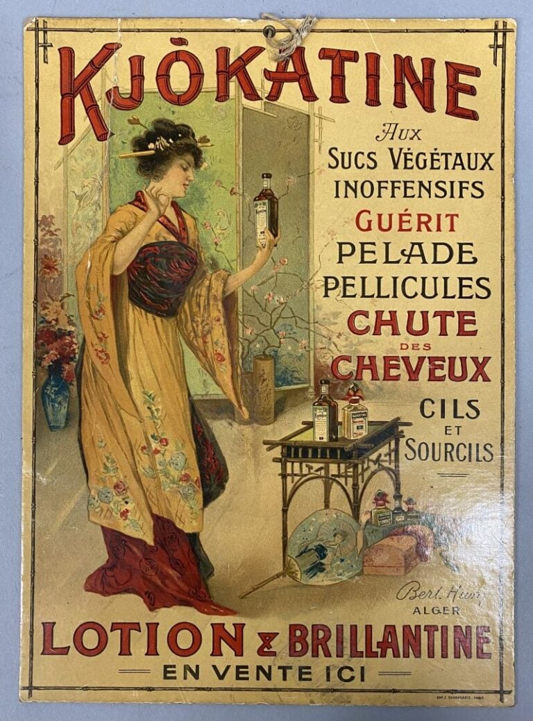Ensemble d'enseignes publicitaires sur cartons, impression, et divers comprenan…