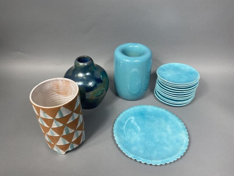 Ensemble de céramiques comprenant : - - Alphonse CYTERE (1851-1941), vase en cé…