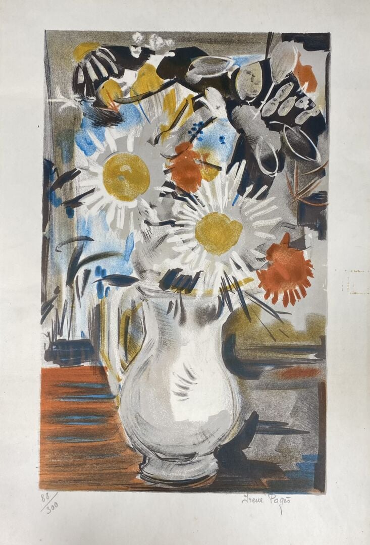 Ensemble de lithographies et reproductions comprenant Slobodan, Irène Pages, et…