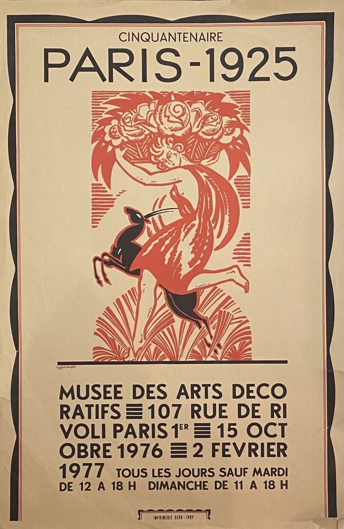 Ensemble de quatre affiches comprenant : - - ERTE, Les arts déco - - HILAIRE, p…
