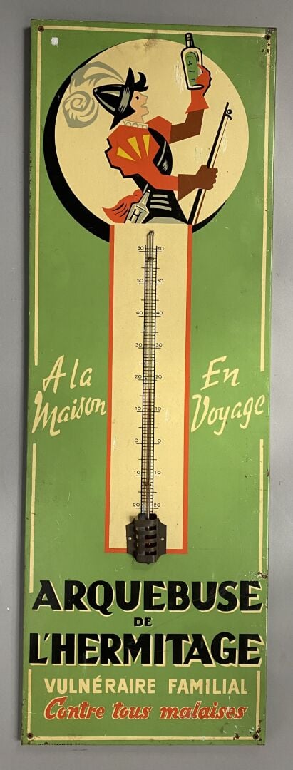 Ensemble de thermomètres publicitaires en tôle comprenant : - - Arquebuse de l'…