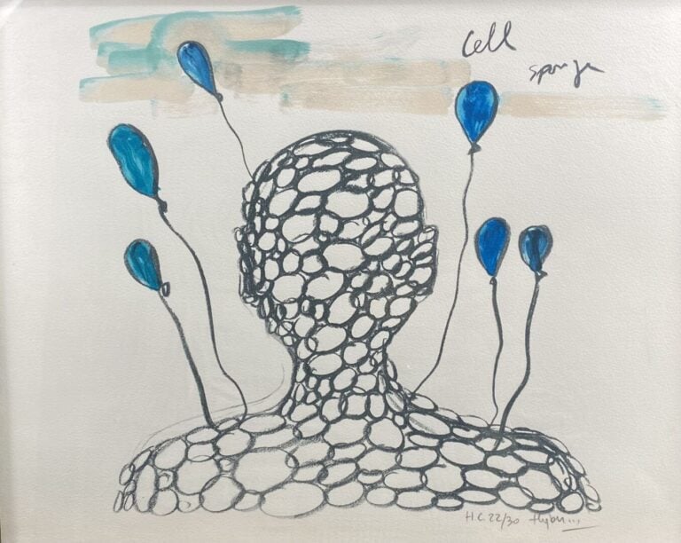 Fabrice HYBER (1961) - Cell Sponge (2005) - Sérigraphie en couleurs - Signée en…