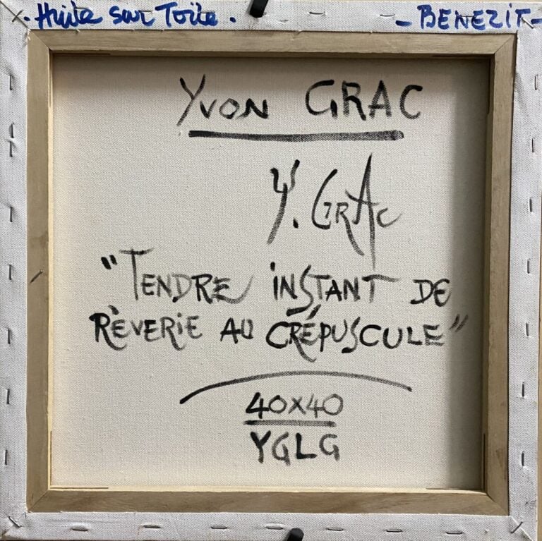 GRAC Yvon (né en 1945) - "Tendre instant de rêverie au crépuscule " - Huile sur…