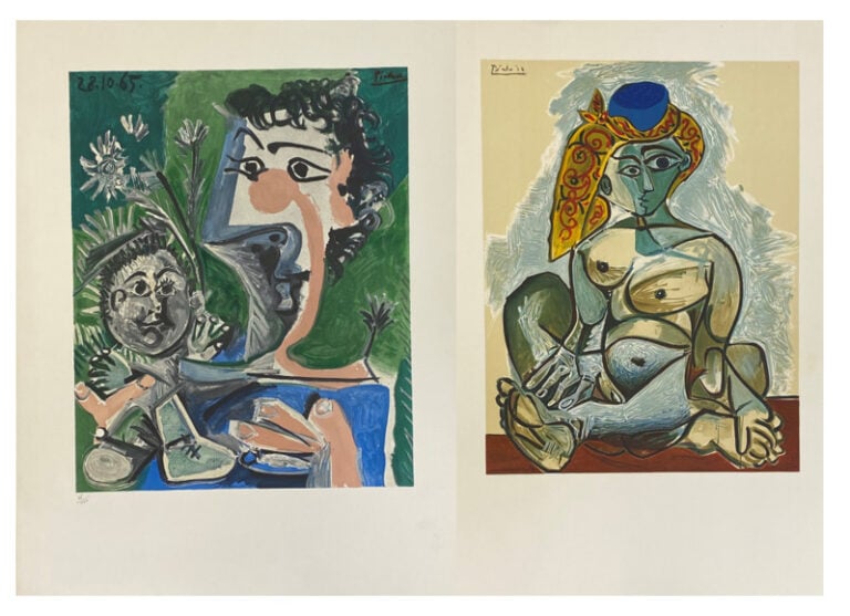 Henri DESCHAMPS (XXe) - Femme et enfant d'après Pablo PICASSO - Lithographie en…