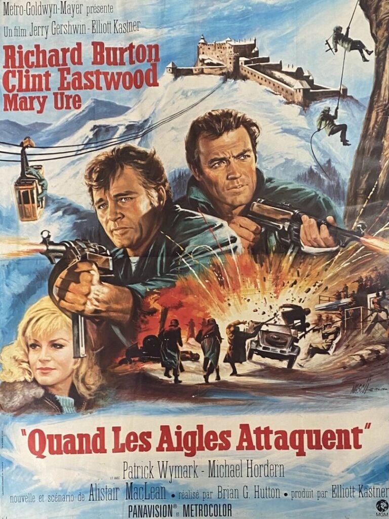 Important lot d'environ 13 affiches de cinéma et reproductions comprenant : La…