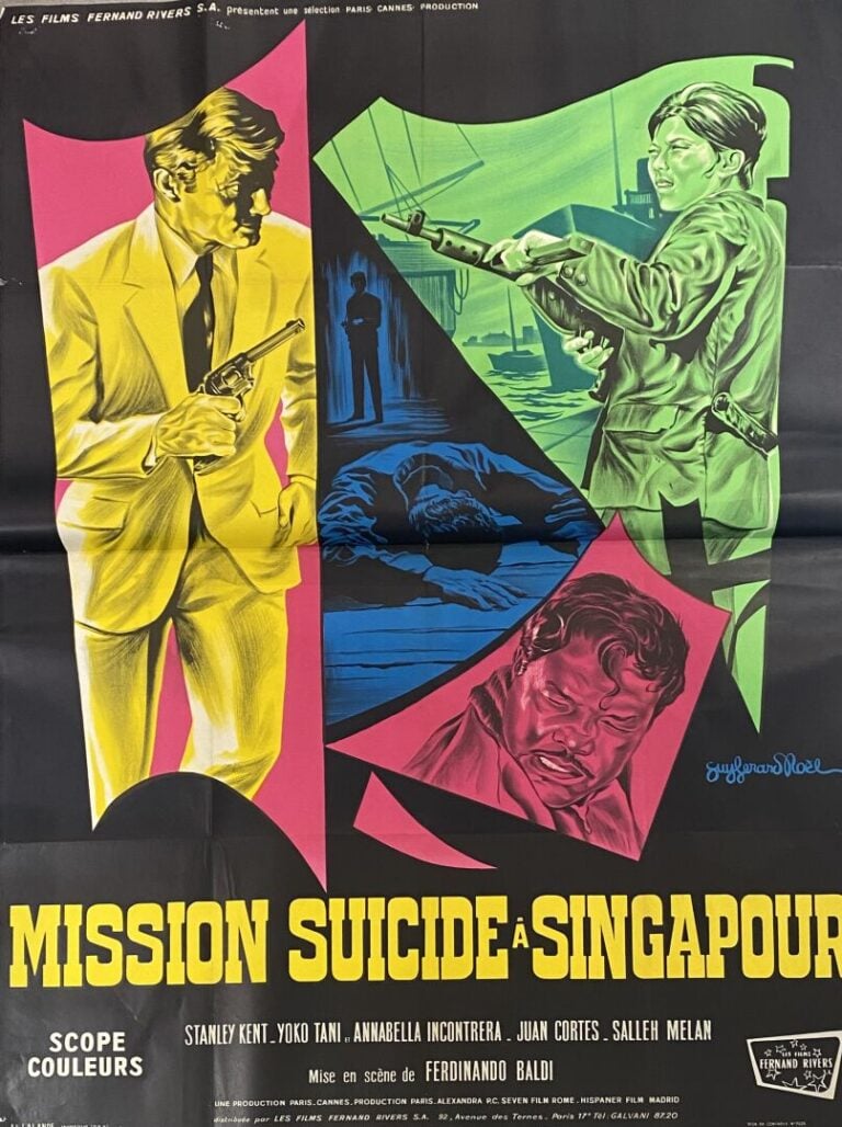 Important lot d'environ 23 affiches de cinéma et reproductions comprenant : Le…