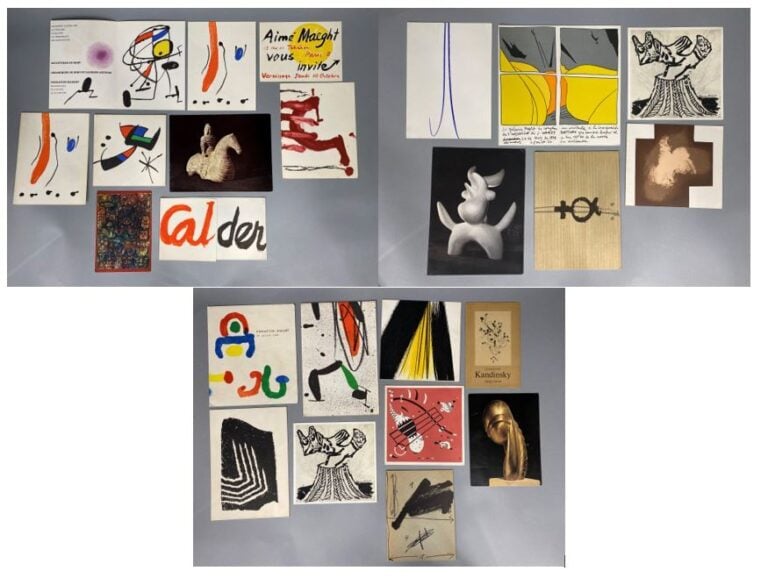 Important lot de cartons d'invitation à des vernissages : CALDER, MIRO, MONORY,…