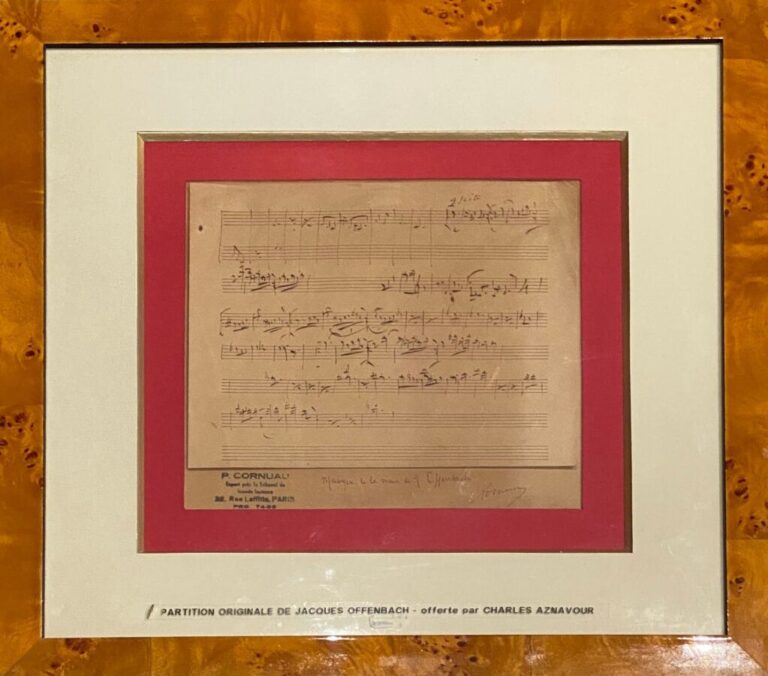 Jacques OFFENBACH. Manuscrit musical autographe ; 1 page oblong in-4 (17,5 x 22…