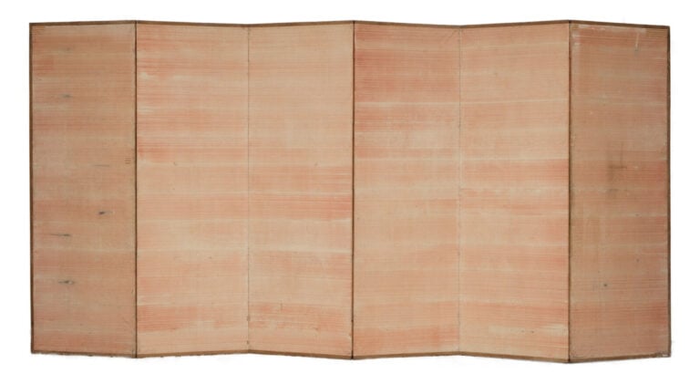 JAPON - début XIXème siècle - Paravent à 6 feuilles à décor sur papier à fond a…