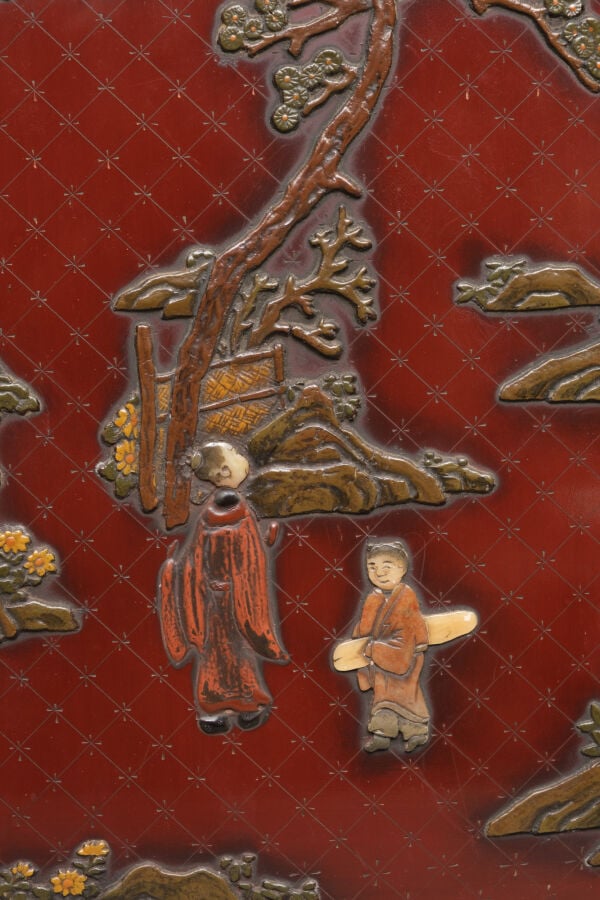 JAPON - Fin XIXème, début XXème siècle - Jolie boîte rectangulaire en laque noi…