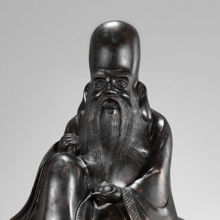 JAPON - XIXème siècle - Grand encensoir en bronze représentant la divinité Jurô…