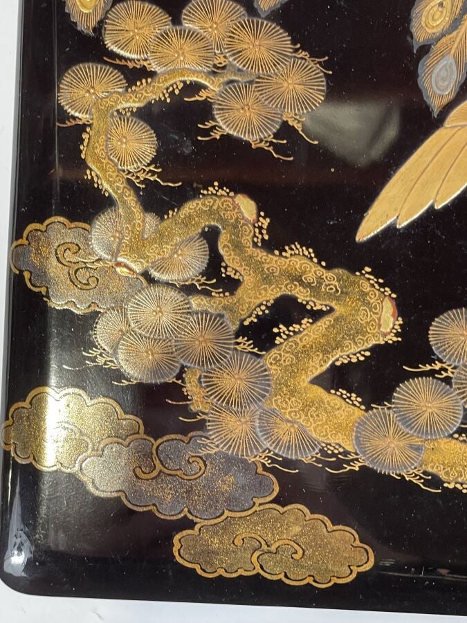 JAPON - XIXème siècle - Nécessaire à écrire (suzuribako) en bois et laque noire…
