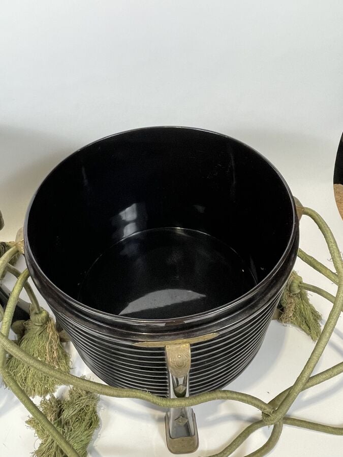 JAPON - XIXème/XXème siècle - Paire de deux boites hokai cylindriques en bois l…