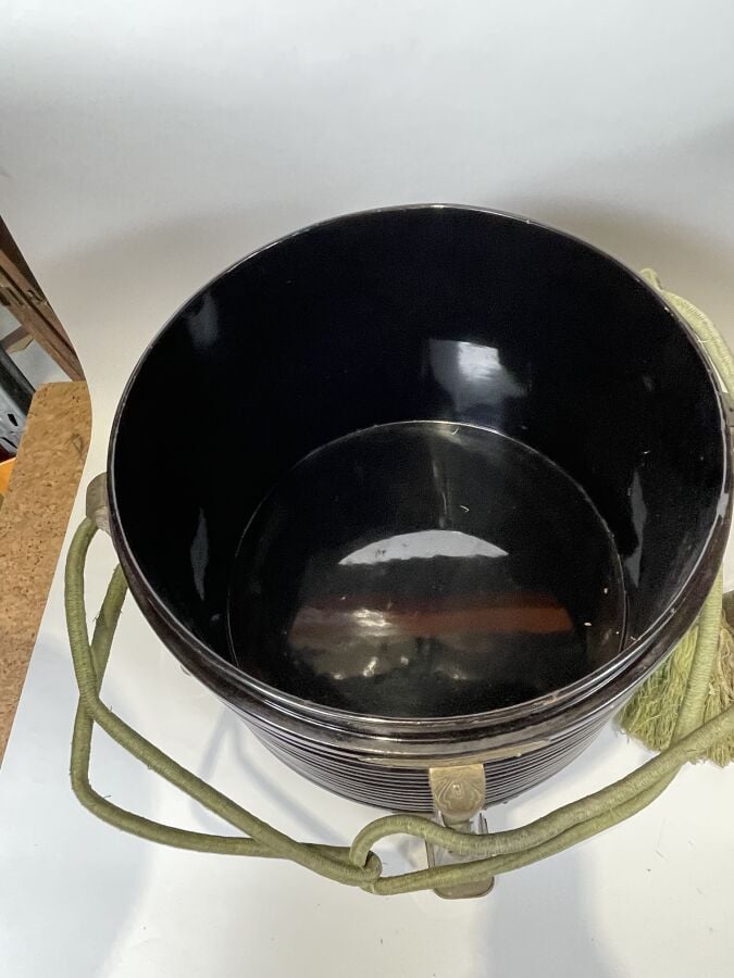 JAPON - XIXème/XXème siècle - Paire de deux boites hokai cylindriques en bois l…