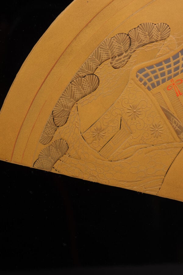 JAPON - XXème siècle - Grand plateau de présentation ( hirobuta) en laque noire…